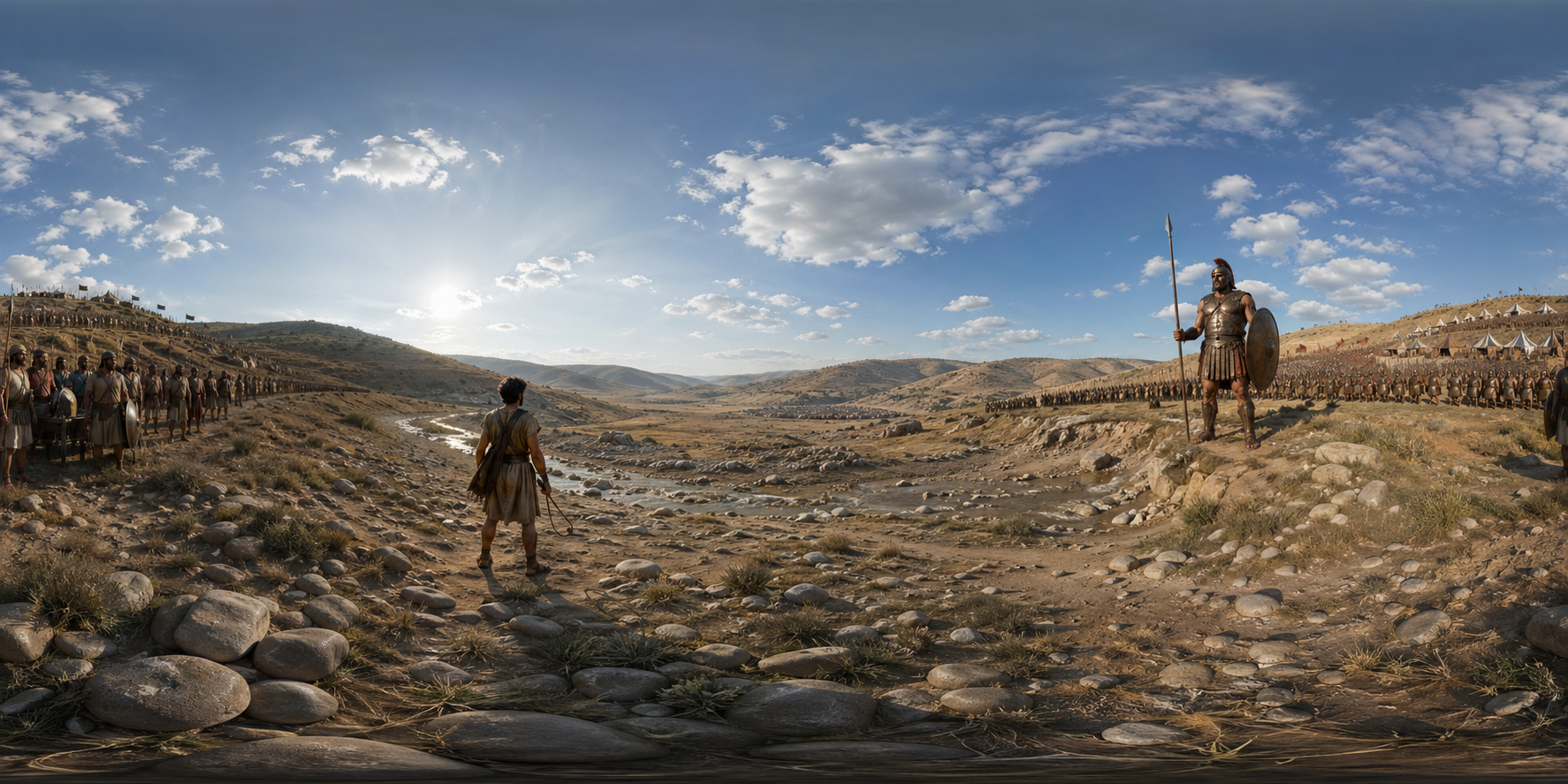 David and Goliath battlefield scene